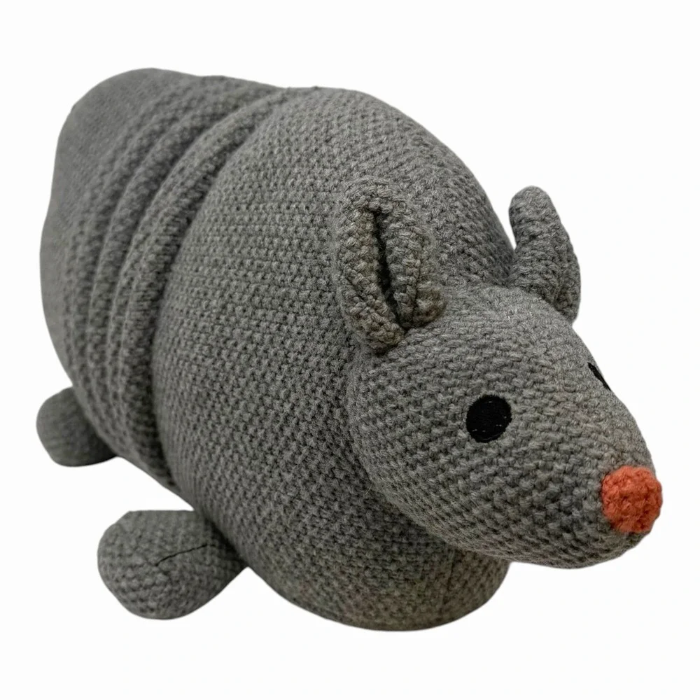 Christian Robinson Target Grey Knit Armadillo Decorative Pillow Plush Decor‎